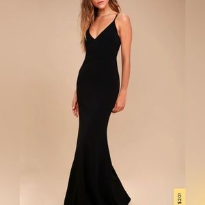 Lulus Infinite Glory Black Maxi Dress. Size Medium.